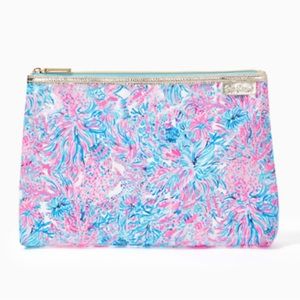 NWT Lilly Pulitzer Clear pouch bag Celestial Blue Seek And Sea Pvc Pouch